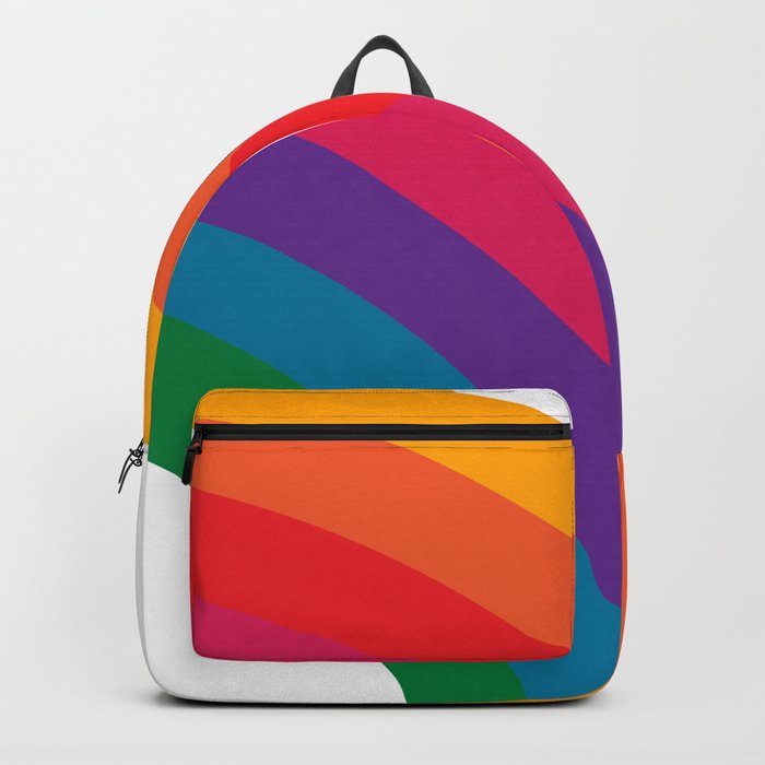 Retro Bright Rainbow - Right Side Backpack