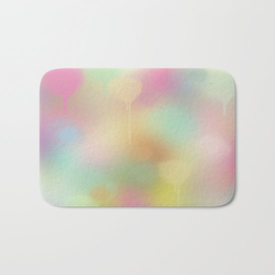 Soft pastel watercolour abstract Bath Mat
