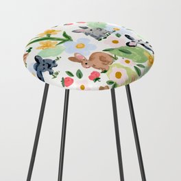 Rabbits and Strawberries Counter Stool
