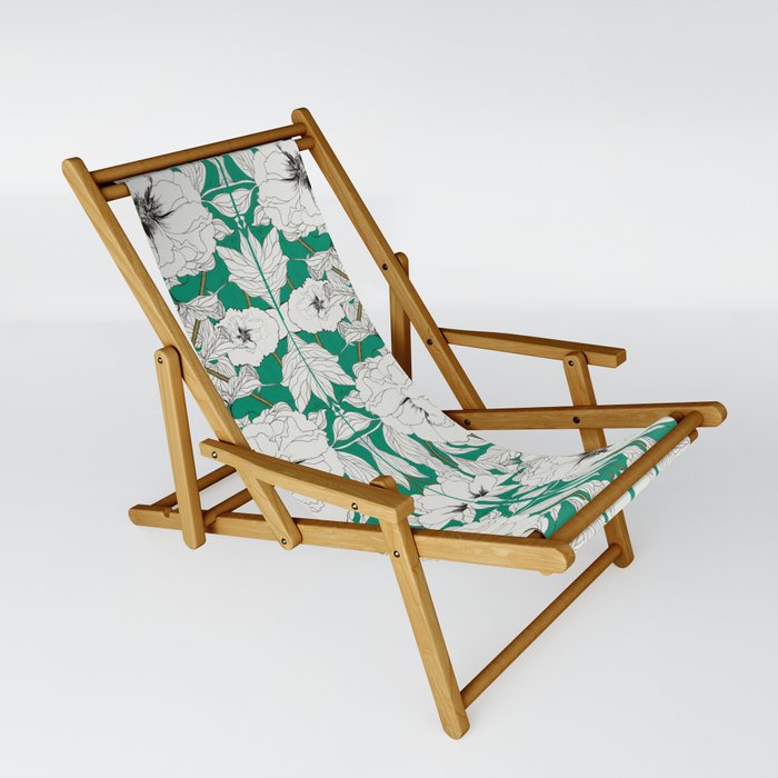 green peonies Sling Chair