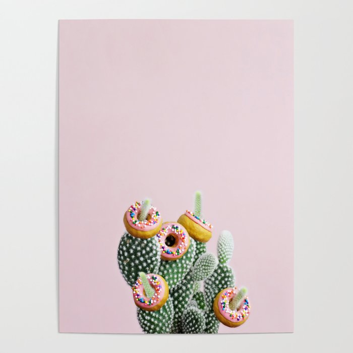 Donut Cactus In Bloom Poster