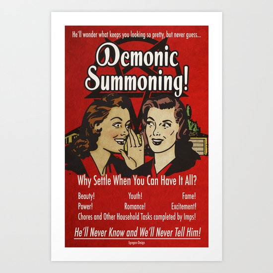 Demon Humor 50s Poster Art Print
