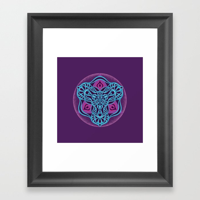 Purple Tiger Mandala  Framed Art Print