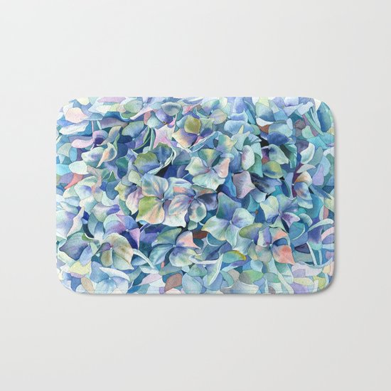 "Marine hydrangea" Bath Mat