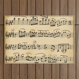 Antique Music Notes Outdoor Rug