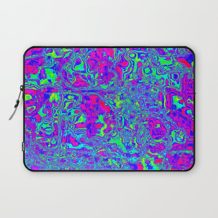 Cool Colors and Pink Psychedelic Design Laptop Sleeve