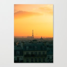 Roof of Paris during Sunset (vertical) Canvas Print