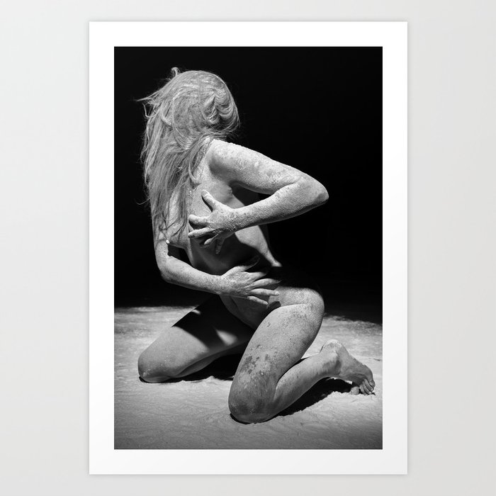 Photograph Nude naked woman covered with Dust #0846 Art Print