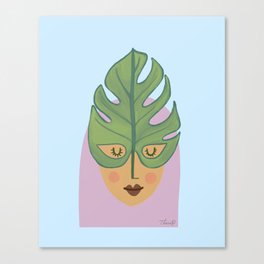 Plant Lady - Monstera Mask Canvas Print