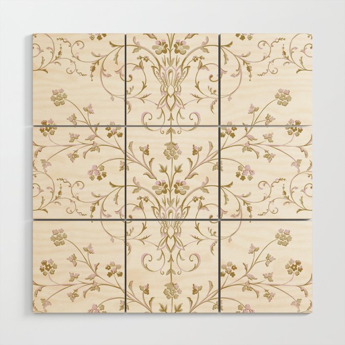 Elegant Antique Baroque White & Gold Scroll Pattern Wood Wall Art