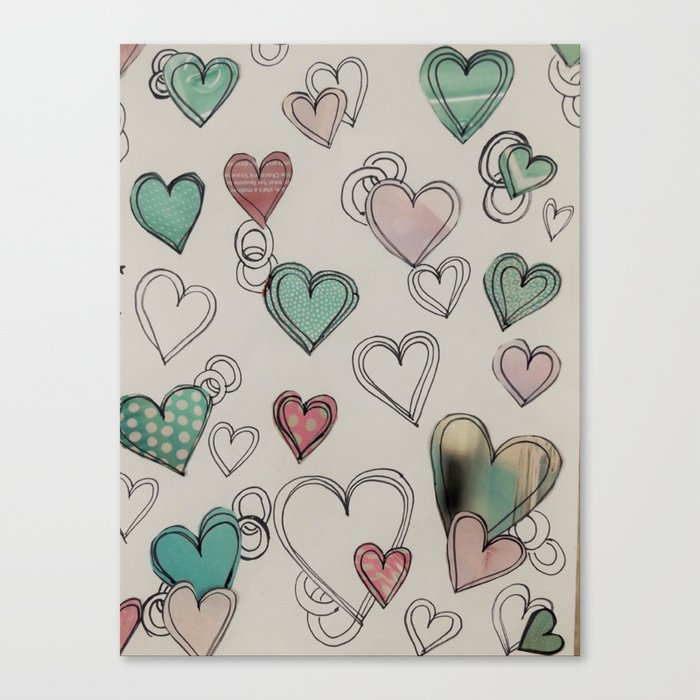 heart collage Canvas Print