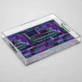purple teal vibrant ink marks hand-drawn collection Acrylic Tray