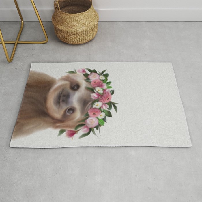 sloth print, children's room decor,  sloth art,  Rug