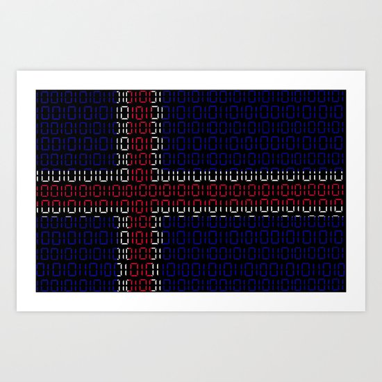 digital Flag (iceland) Art Print
