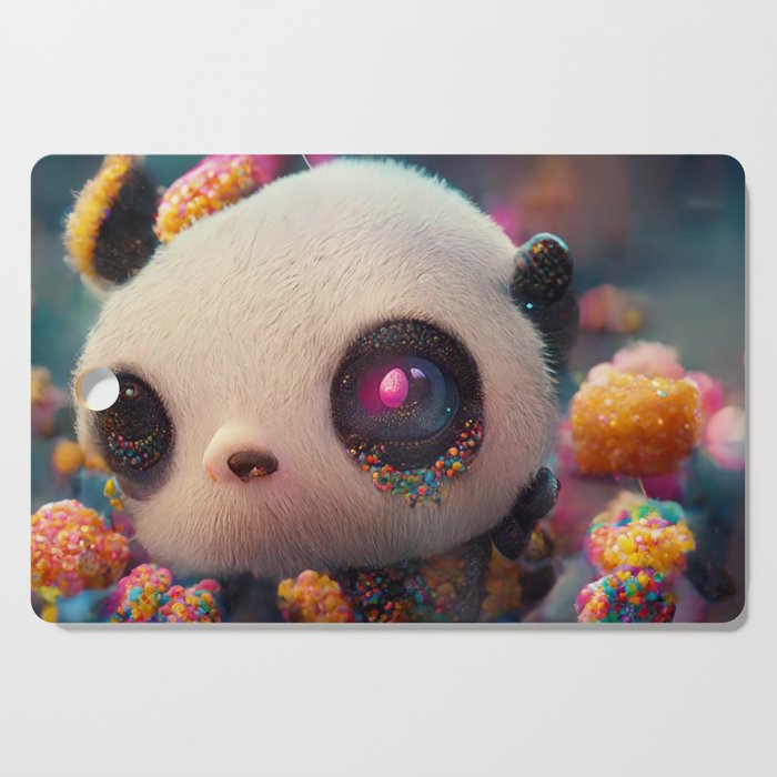 Candy Panda with huge eyes Cutting Board