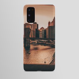 Brooklyn Bridge and Manhattan skyline at sunset in New York City Android Case
