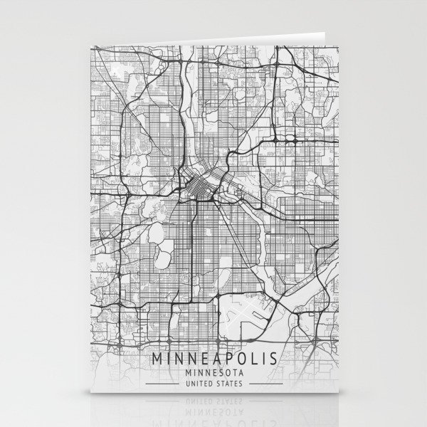 Minneapolis Minnesota city map Stationery Cards