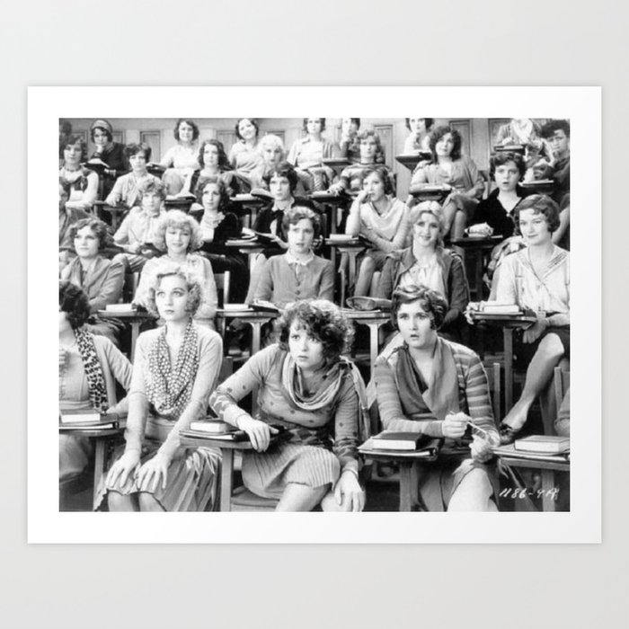 Sex education health class human anatomy vintage black and white female women's humorous funny photograph - photography - photographs Art Print