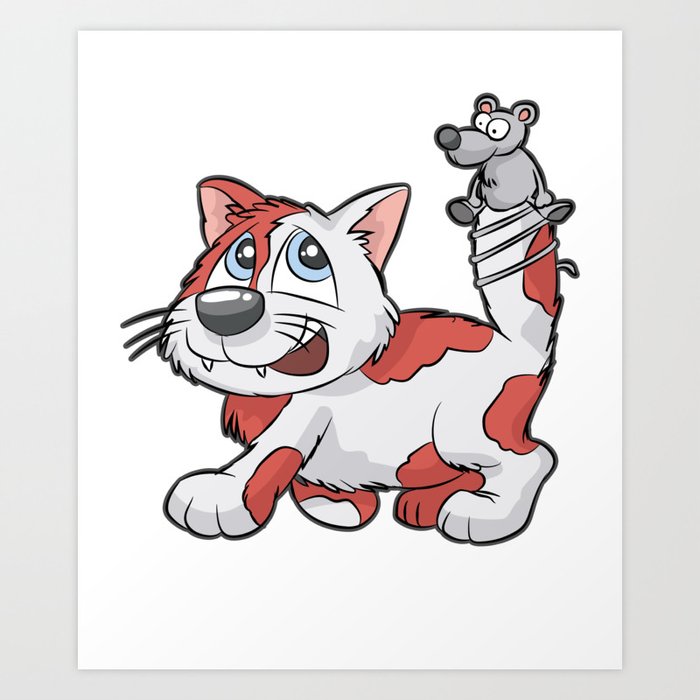 Red White Cat And Mouse Best Friends Love Gift Art Print By Moonpie90 Society6 Red White Cat And Mouse Best Friends Love Gift Art Print By Moonpie90 Society6