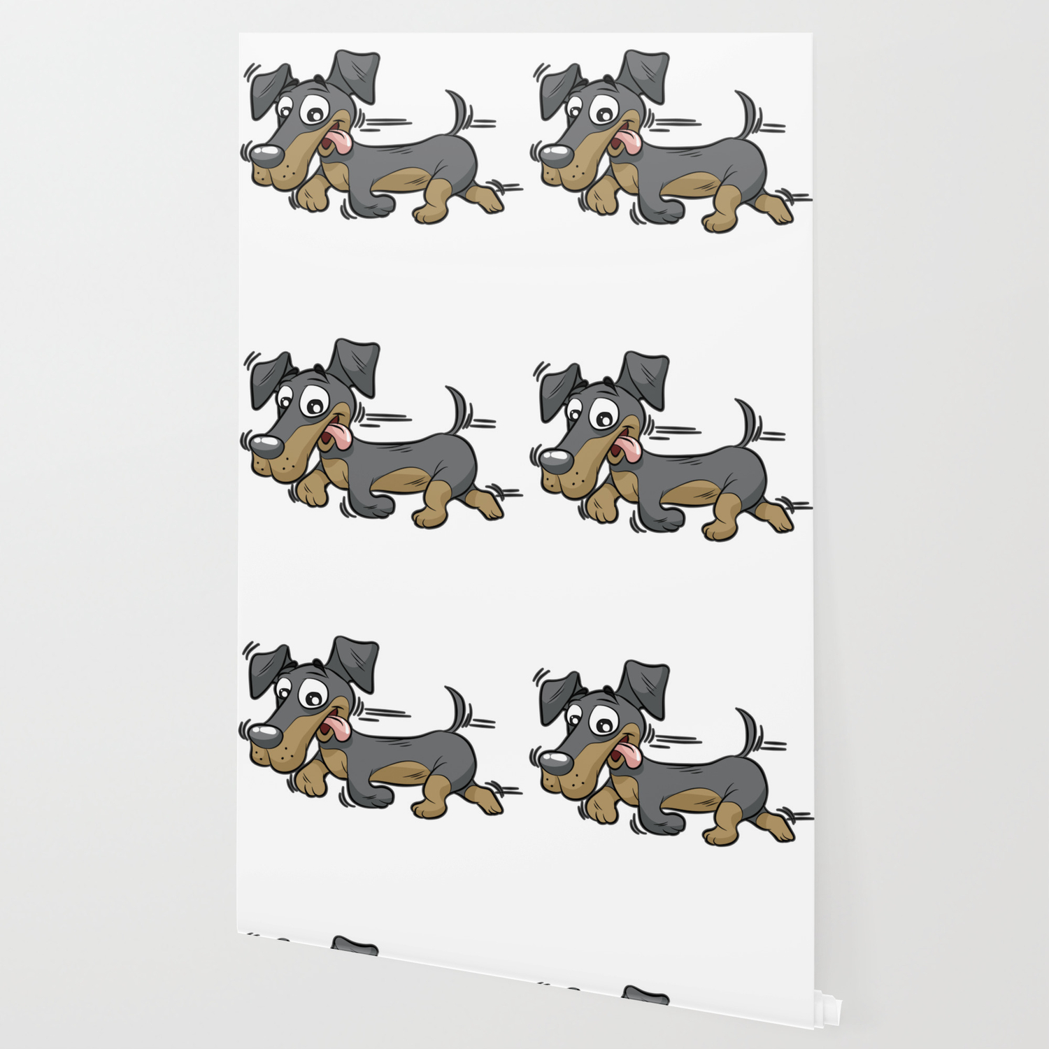 Happy Running Dachshund Sausage Dog Wallpaper By Moonpie90 Society6