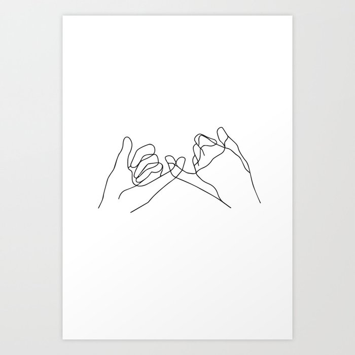 Pinky Swear One Line Poster Abstract Art Abstract Poster Modern