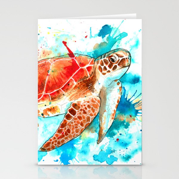 Beautiful Watercolour Turtle Stationery Cards