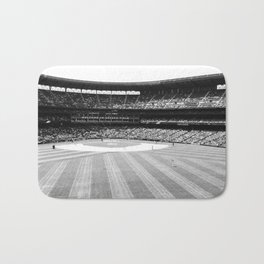 Safeco Field in Seattle Washington - Mariners baseball stadium in black and white Bath Mat