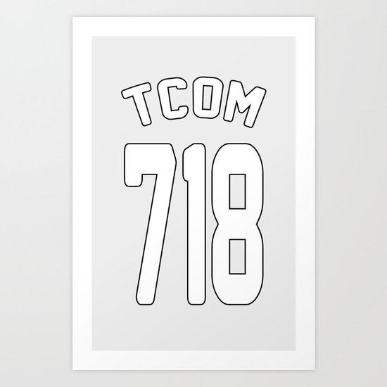TCOM 718 AREA CODE JERSEY Art Print