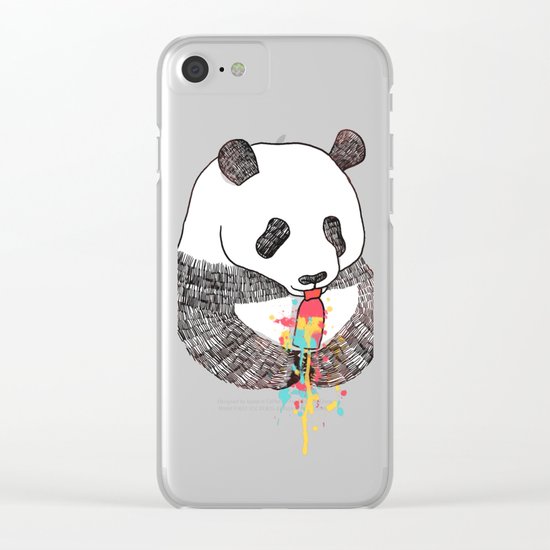 Panda Loves Ice Cream Clear iPhone Case