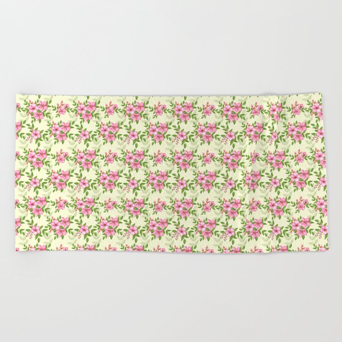 Cherry Blossom pattern - floral print Beach Towel
