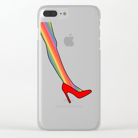 Rainbow Pride Stockings - Red Shoes Clear iPhone Case
