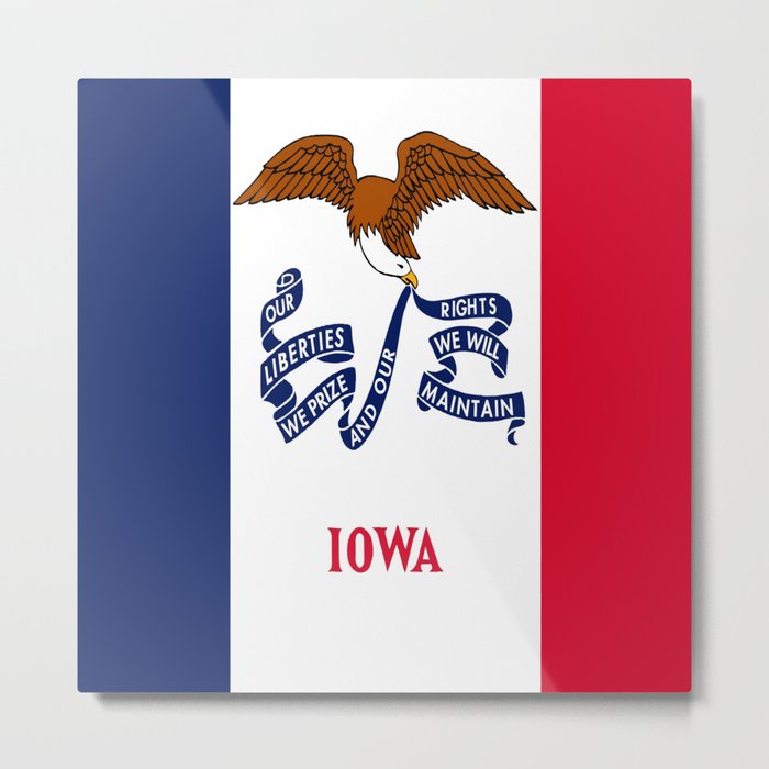 flag of Iowa, america, usa, midwest,Council Bluffs, Iowan,Des Moines,Cedar Rapids,Davenport,sioux Metal Print