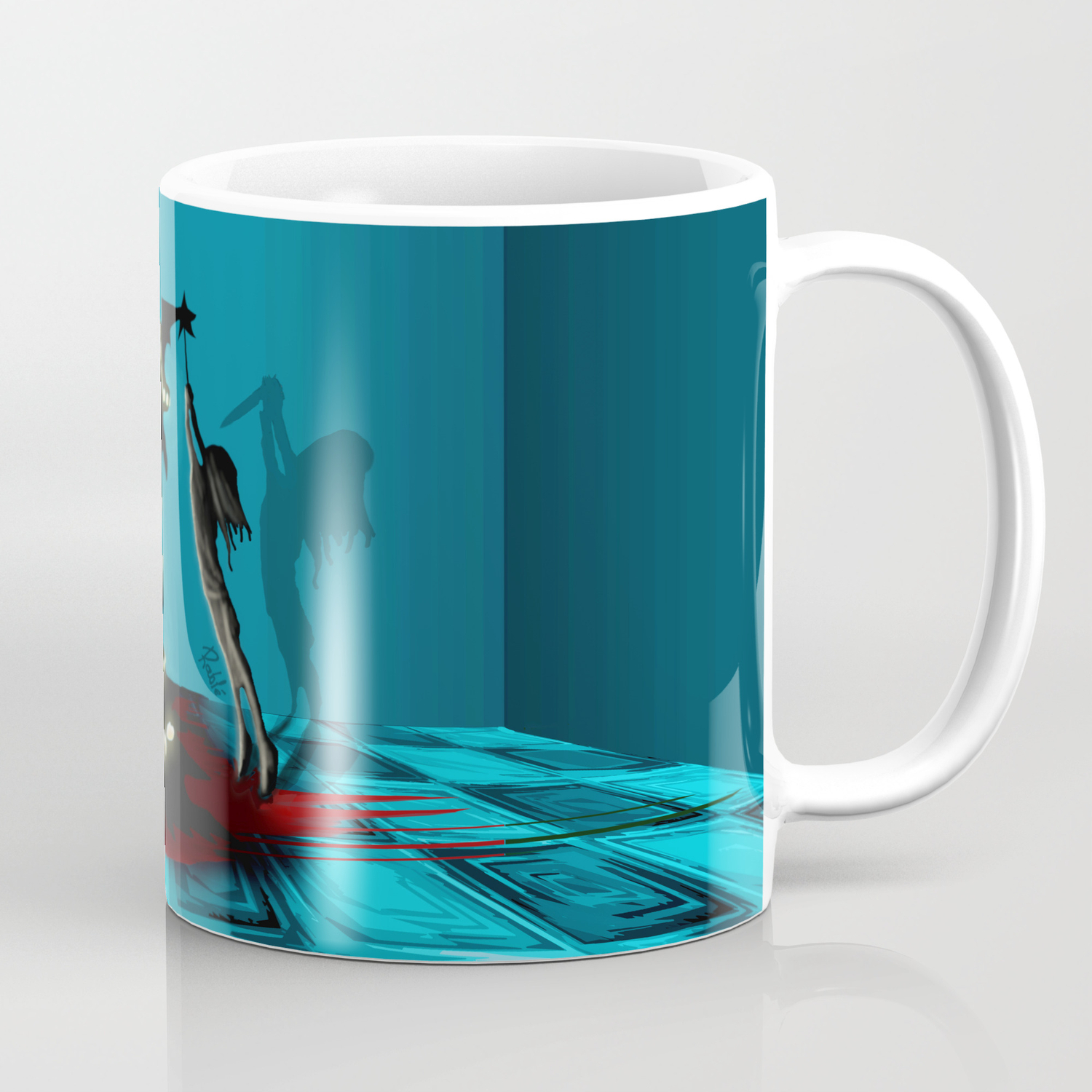 Black Xmas Decorating The Christmas Tree Coffee Mug By Roublerust