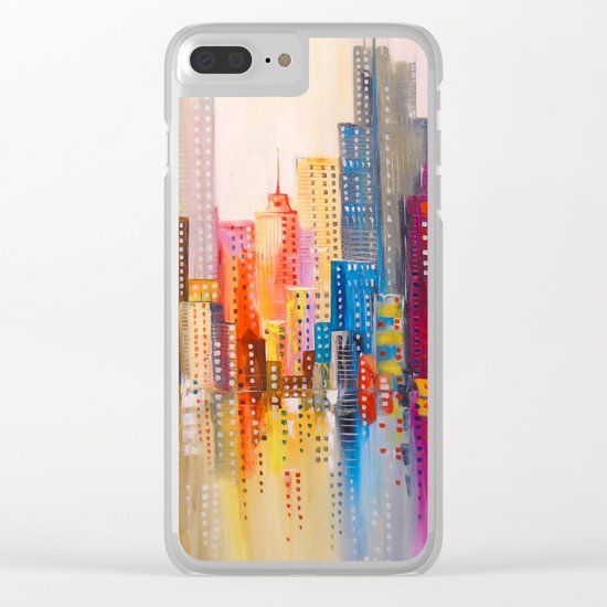 Rainbow city Clear iPhone Case
