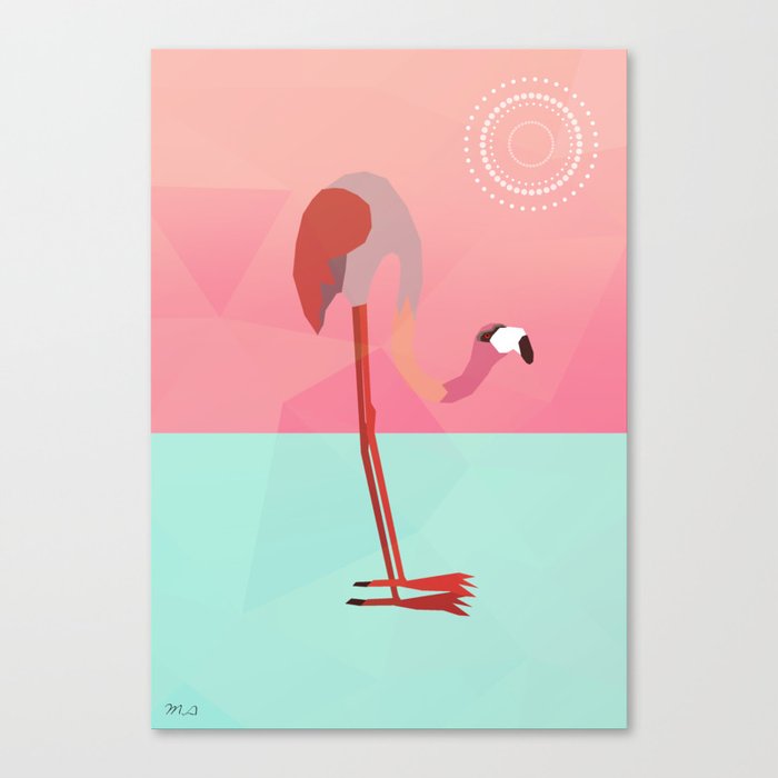 flamingo beautiful bird Canvas Print