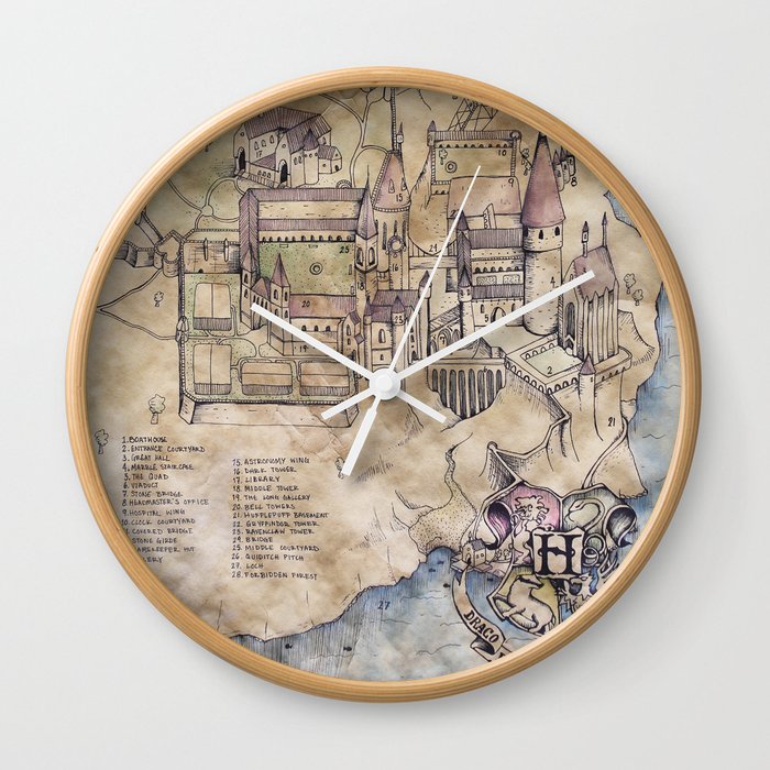 Hogwarts Map Wall Clock