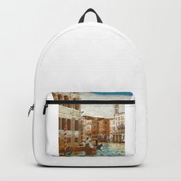 Beautiful Venice. Digital texturized oil painting Backpack
