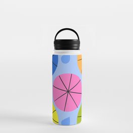 Mid-Century Modern Spring Rain Colorful And Blue Water Bottle