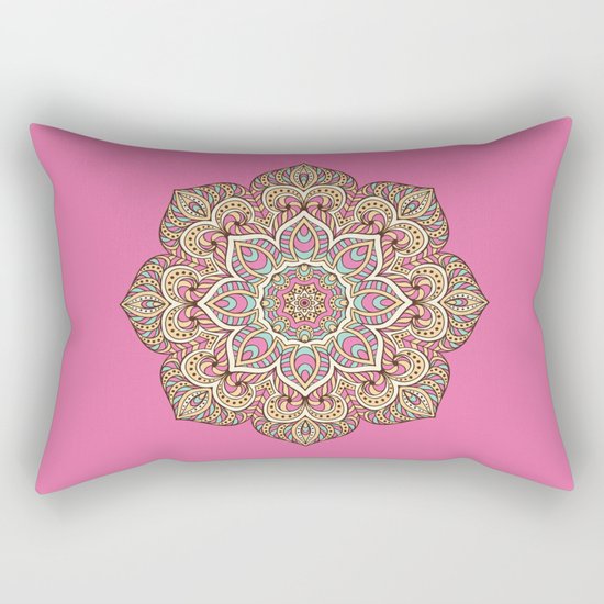 Pink Mandala Rectangular Pillow