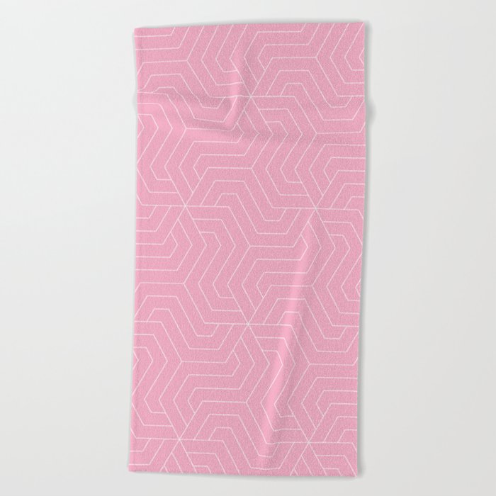 Nadeshiko pink - pink - Modern Vector Seamless Pattern Beach Towel