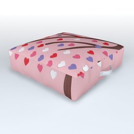 Heart Tree Outdoor Floor Cushion | Hearttree, Pinkheart, Purpleheart, Abstract, Pink, Couple, Heart, Love, Valentine, Girl 