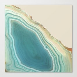 Geode Turquoise + Cream Canvas Print