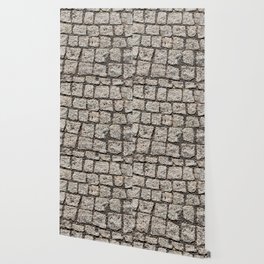 Old cobble stone pattern at the street Wallpaper