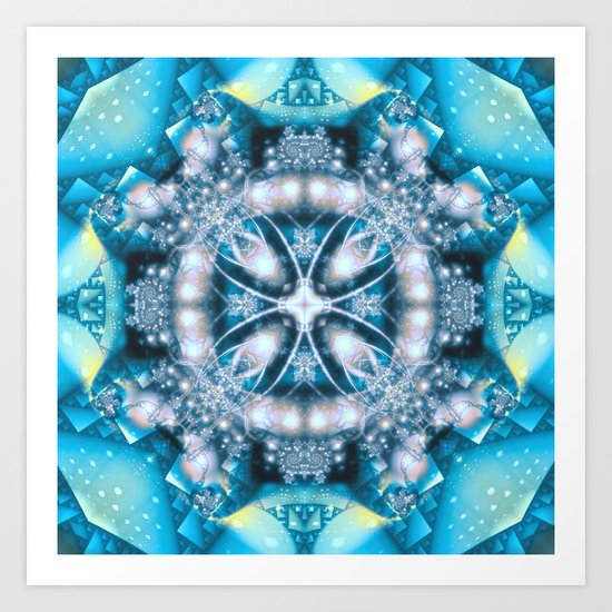 Alien Visitation in Caribbean Blue Art Print
