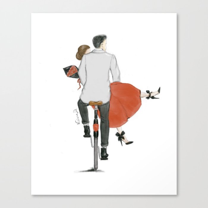 Couple’s Bike Ride Canvas Print