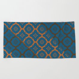 Moroccan Teal and Copper Beach Towel