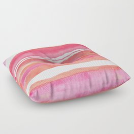 Watercolor summer pink and orange 002 Floor Pillow