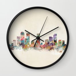 denver colorado skyline Wall Clock