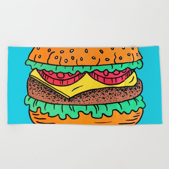 Burger Beach Towel