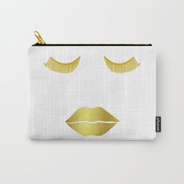 Gold Glam Face - Fashion Illustration Carry-All Pouch